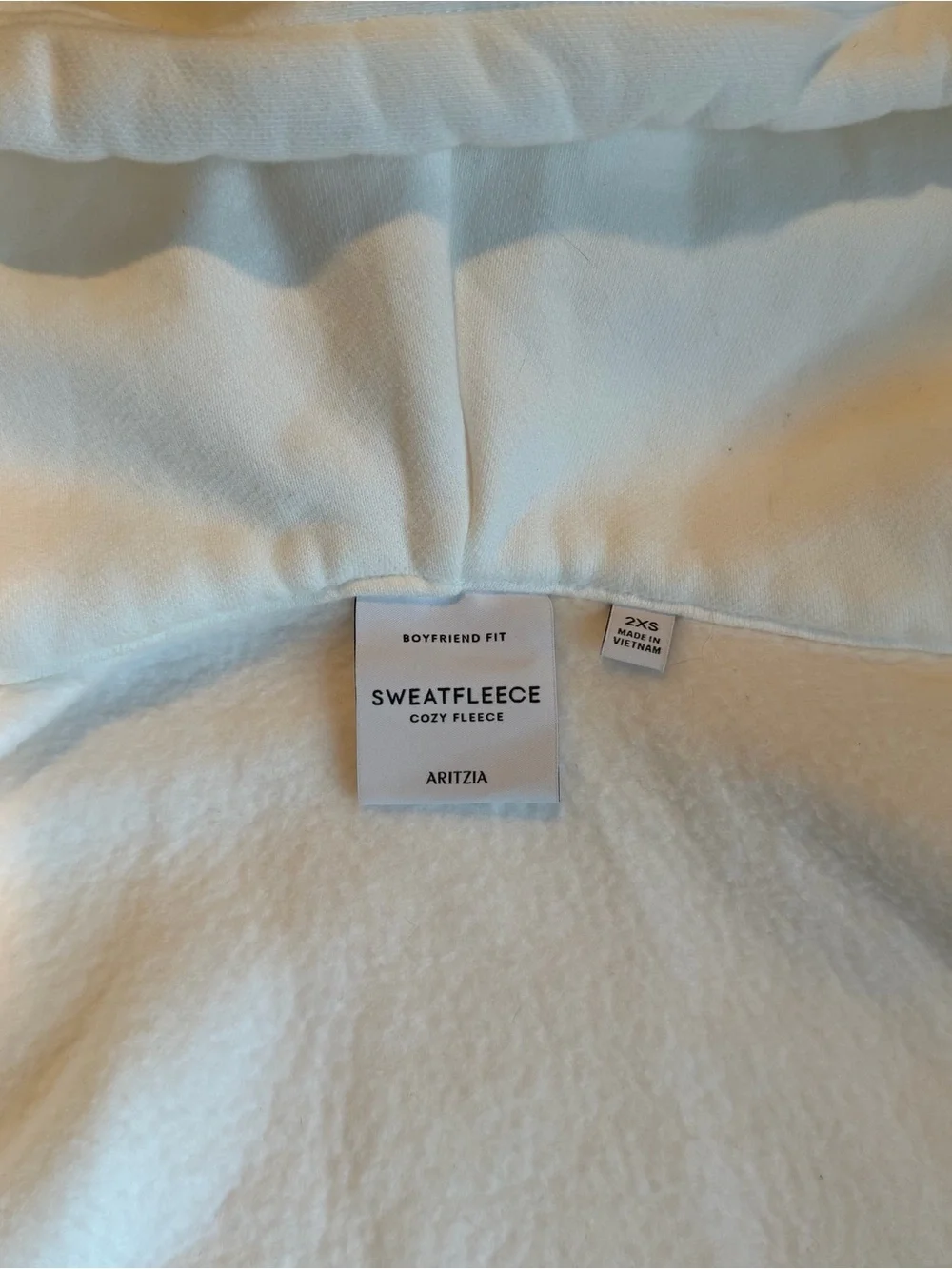Aritzia Boyfried Hoodie White 2XS